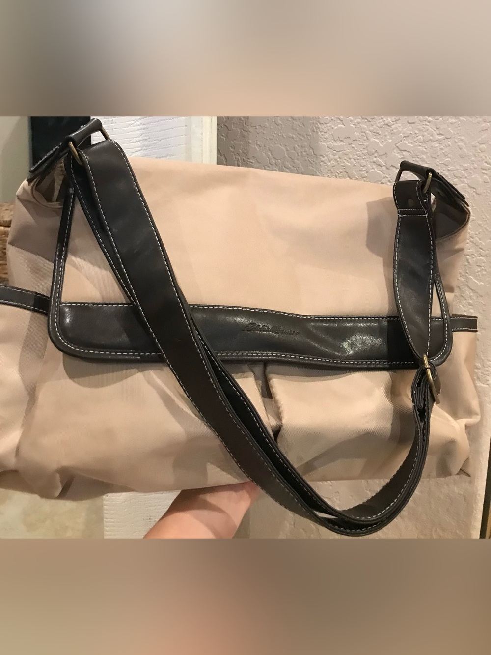 EDDIE BAUER Large Diaper Shoulder Bag (Adjustable Strap) - Brown/Beige